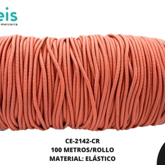 CINTA COLA RATA ELASTICA2.5MM 100 MTS/R CE-2142 CORAL 060
