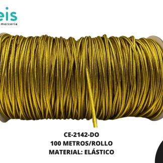 CINTA COLA RATA ELASTICA2.5MM 100 MTS/R CE-2142 DORADO 168