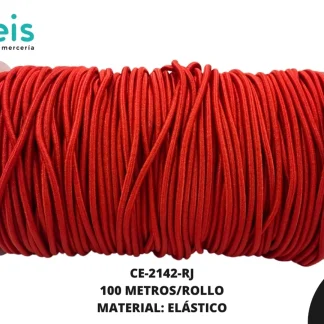 CINTA COLA RATA ELASTICA2.5MM 100 MTS/R CE-2142 ROJO 043
