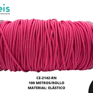 CINTA COLA RATA ELASTICA2.5MM 100 MTS/R CE-2142 ROSA NEON 062
