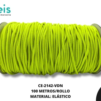 CINTA COLA RATA ELASTICA2.5MM 100 MTS/R CE-2142 VERDE NEON 288