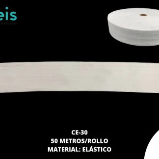 CINTASS ELASTICOS 30 LIGAS 5 cm 50 MTS/R BLANCO