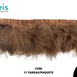 TIRA DE PLUMAS 11 YD/PQT REF: CH50 9-10CM CAFE