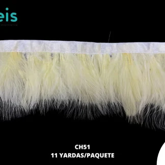 TIRA DE PLUMAS 11 YD/PQT REF: CH51 9-10CM AMARILLA