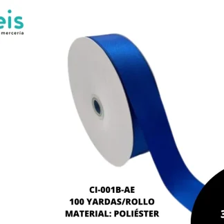 CINTAS LISTON SATIN DOBLE CARA 1 1/2" (38mm) 352 ELECTRIC BLUE AZUL CALIDAD B