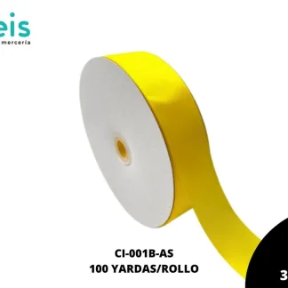 CINTAS LISTON SATIN DOBLE CARA 1 1/2" (38mm) 645 DAFODIL AMARILLO CALIDAD B