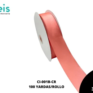 CINTAS LISTON SATIN DOBLE CARA 1 1/2" (38mm) 238 CORAL CALIDAD B