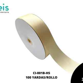 CINTAS LISTON SATIN DOBLE CARA 1 1/2" (38mm) 810 IVORY HUESO CALIDAD B