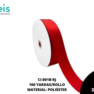CINTAS LISTON SATIN DOBLE CARA 1 1/2" (38mm) 250 RED ROJO CALIDAD B