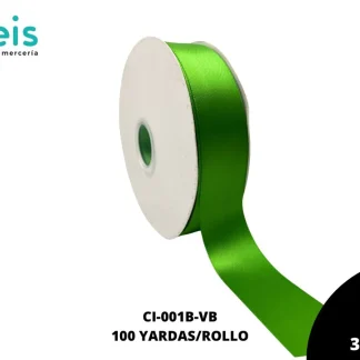 CINTAS LISTON SATIN DOBLE CARA 1 1/2" (38mm) 579 CLASSICAL GREEN VERDE CALIDAD B