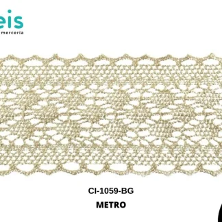 GUIPIUR BOLILLO ALGODON PLANO CI-1059-BG BEIGE 6.5 CM 45.5 METROS / PAQUETE