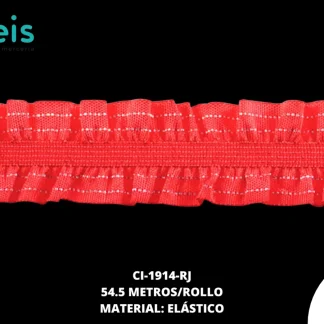 ELASTICO PZDA C/LUREX PL 20MM REF: 13-2977 ROJO 54.5 METROS/PAQUETE