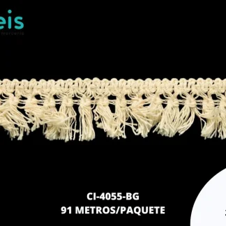 GUIPIUR BOLILLO ALGODON PLANO CI-4055-BG BEIGE 3.2 CM 91 METROS / PAQUETE
