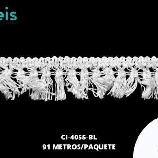 GUIPIUR BOLILLO ALGODON PLANO CI-4055-BL BLANCO 3.2 CM 45 METROS / PAQUETE