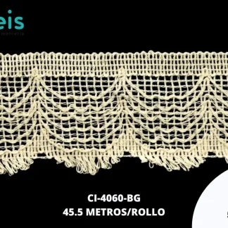 GUIPIUR BOLILLO ALGODON PLANO CI-4060-BG BEIGE 5.5 CM 45.5 METROS / PAQUETE