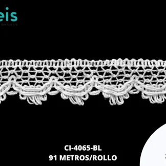 GUIPIUR BOLILLO ALGODON PLANO CI-4065-BL BLANCO 2.8 CM 45 METROS / PAQUETE