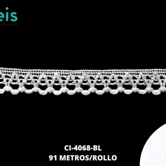 GUIPIUR BOLILLO ALGODON PLANO CI-4068-BL BLANCO 1.5 CM 45 METROS / PAQUETE