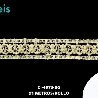 GUIPIUR BOLILLO ALGODON PLANO CI-4073-BG BEIGE 2.2 CM 91 METROS / PAQUETE