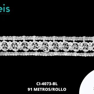 GUIPIUR BOLILLO ALGODON PLANO CI-4073-BL BLANCO 2.2 CM 45 METROS / PAQUETE