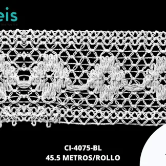 GUIPIUR BOLILLO ALGODON PLANO CI-4075-BL BLANCO 7.5 CM 45 METROS / PAQUETE