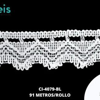 GUIPIUR BOLILLO ALGODON PLANO CI-4079-BL BLANCO 3.5 CM 45 METROS / PAQUETE