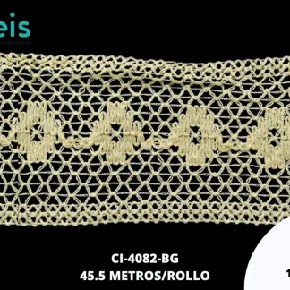 GUIPIUR BOLILLO ALGODON PLANO CI-4082-BG BEIGE 10 CM 45.5 METROS / PAQUETE