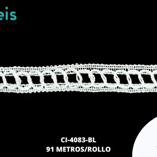GUIPIUR BOLILLO ALGODON PLANO CI-4083-BL BLANCO 17 CM 45 METROS / PAQUETE