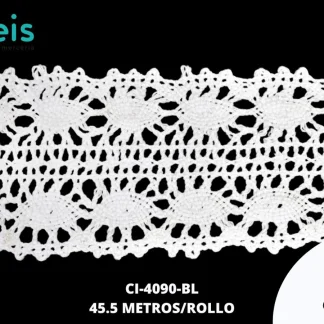 GUIPIUR BOLILLO ALGODON PLANO CI-4090-BL BLANCO 6.9 CM 45 METROS / PAQUETE