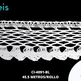 GUIPIUR BOLILLO ALGODON PLANO CI-4091-BL BLANCO 5.3 CM 45 METROS / PAQUETE
