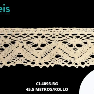 GUIPIUR BOLILLO ALGODON PLANO CI-4093-BG BEIGE 5.0 CM 45.5 METROS / PAQUETE