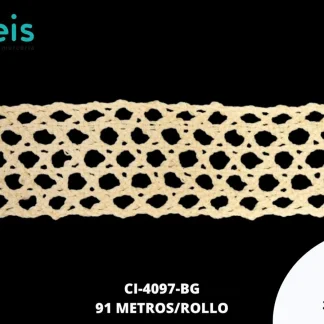 GUIPIUR BOLILLO ALGODON PLANO CI-4097-BG BEIGE 2.8 CM 91 METROS / PAQUETE