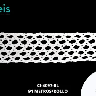 GUIPIUR BOLILLO ALGODON PLANO CI-4097-BL BLANCO 2.8 CM 45 METROS / PAQUETE