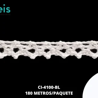 GUIPIUR BOLILLO ALGODON PLANO CI-4100-BL BLANCO 1 CM 45 METROS / PAQUETE