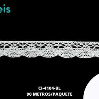GUIPIUR BOLILLO ALGODON PLANO CI-4104-BL BLANCO 2 CM 45 METROS / PAQUETE