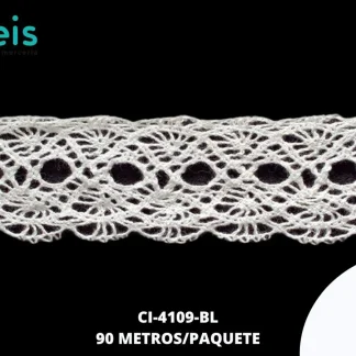 GUIPIUR BOLILLO ALGODON PLANO CI-4109-BL BLANCO 4 CM 45 METROS / PAQUETE