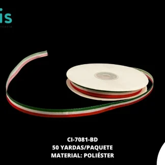 CINTAS LISTON SATIN UNA CARA 1.0 CM CI-7081-BD TRICOLOR MX 50YDS/RLL