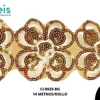 APLIC MILLARE PLCHA FLOR REF: SH-08 BEIGE 14 m/pqt