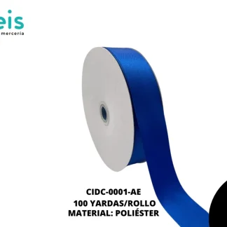 LISTON DOBLE CARA 1 1/2" (38mm) AZUL ELECTRIC BLUE 352