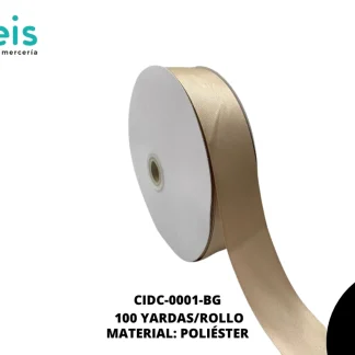 LISTON DOBLE CARA 1 1/2" (38mm) BEIGE VAINILLA 813