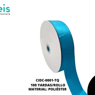 LISTON DOBLE CARA 1 1/2" (38mm) TURQUESA VIVID BLUE 325