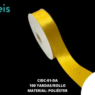LISTON SATIN DOBLE CARA 1 1/2" (38mm) AMARILLO DREAD