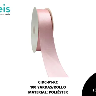 LISTON DOBLE CARA 1 1/2" (38mm) ROSA CLARO LT. PINK 117