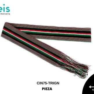 ARTICULOS PATRIOS CINTURON GUADALUPANO TRICOLOR CIN75-TRIGN 175cmX7cm NEGRO