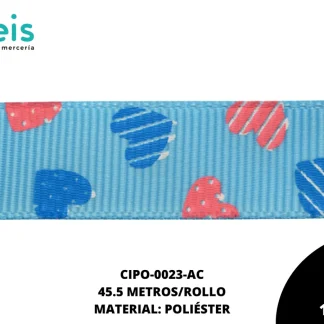 CINTA FAYA POPOTILLO INF CZN 5/8 AZUL CELESTE 45.5 M/ROLLO