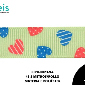 CINTA FAYA POPOTILLO INF CZN 5/8 VERDE AGUA 45.5 M/ROLLO