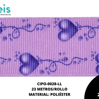 CINTA FAYA POPOTILLO INF CZN REF: 2.5cm LILA 23 M/ROLLO