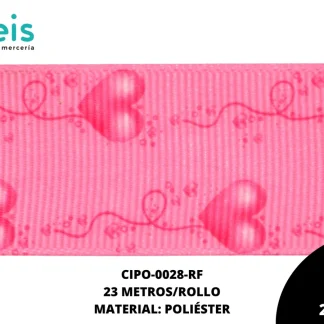 CINTA FAYA POPOTILLO INF CZN REF: 2.5cm ROSA FUERTE 23 M/ROLLO