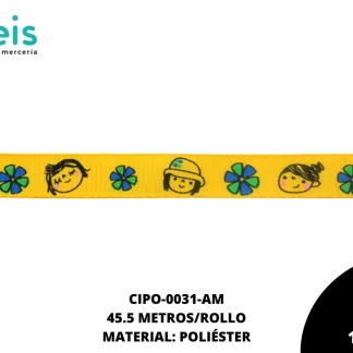 CINTA FAYA POPOTILLO MUÑECA 10mm REF: AI014 AMARILLO 45.5 M/ROLLO