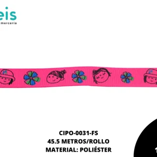 CINTA FAYA POPOTILLO MUÑECA 10mm REF: AI014 FUCSIA 45.5 M/ROLLO