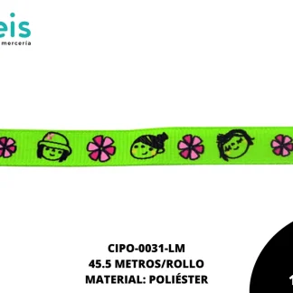 CINTA FAYA POPOTILLO MUÑECA 10mm REF: AI014 LIMON 45.5 M/ROLLO